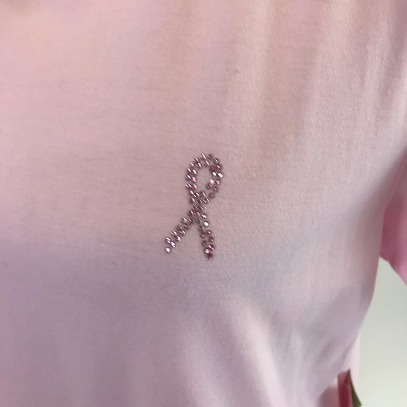 NWT Share The Care Sport Womens Pink Breast Cancer Short Sleeve Tee Shirt Size L - Picture 3 of 7